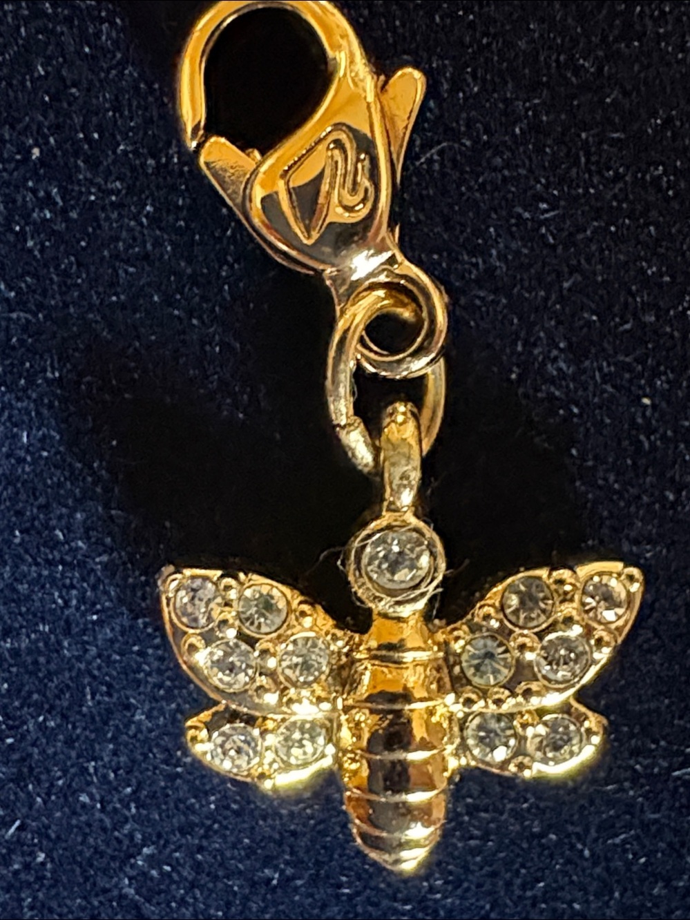 Swarovski Swan Signed Gold Bee Charm